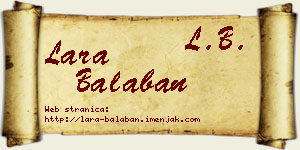 Lara Balaban vizit kartica